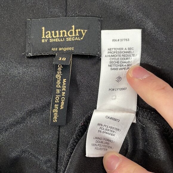 Laundry by Shelli Segal Midi Dress V Neck Polka Dots Blue Purple Size 10 - Picture 12 of 16